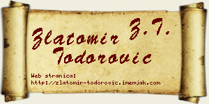 Zlatomir Todorović vizit kartica